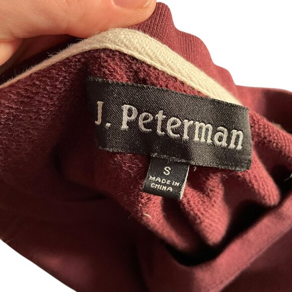 J Peterman Being Comfortable V Neck Sweatshirt Small S Burgundy Red Pullover - Picture 3 of 5